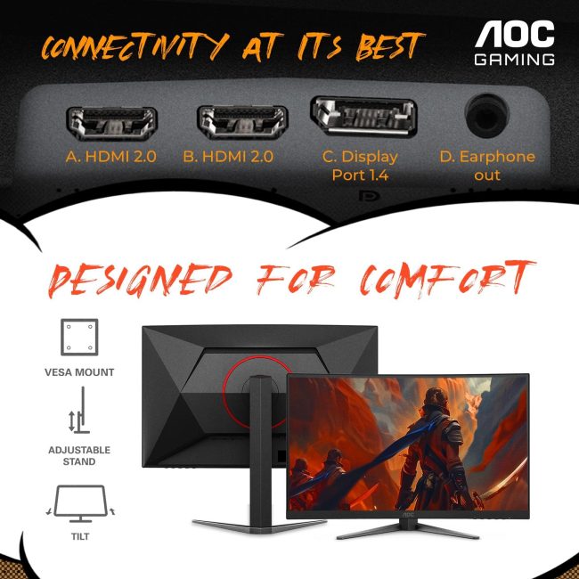Monitor AOC 27G42E 27" 1080p 180Hz IPS 0.5ms - Imagen 2
