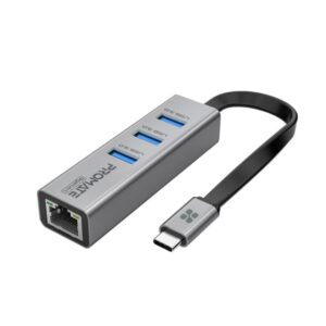 PROMATE GIGAHUB-C HUB USB-C A 3USB3.0/LAN