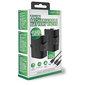 Venom Xbox Controller Rechargeable Battery Twin Pack - Black