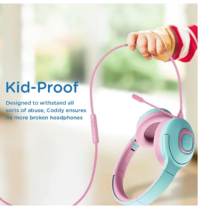 PROMATE CODDY.BGM HEADPHONES P/NIÑOS BT ROSADO/CELESTE