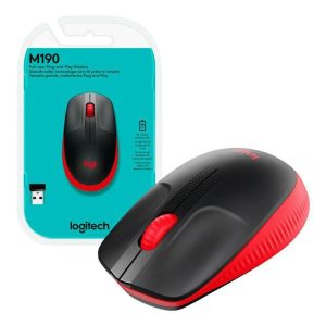 LOGITECH 910-005904 MOUSE M190 ROJO INALAMBRICO