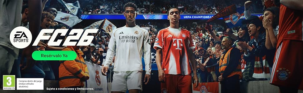 El texto dice: portada del juego «EA SPORTS FC 24» que muestra a jugadores de fútbol/fútbol en poses atléticas.