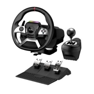 Volante Genius SpeedMaster X5 con vibracion, pedales y cambios