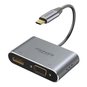 PROMATE MEDIAHUB-C2 HUB ADAPTADOR USB-C A HDMI 4K Y VGA