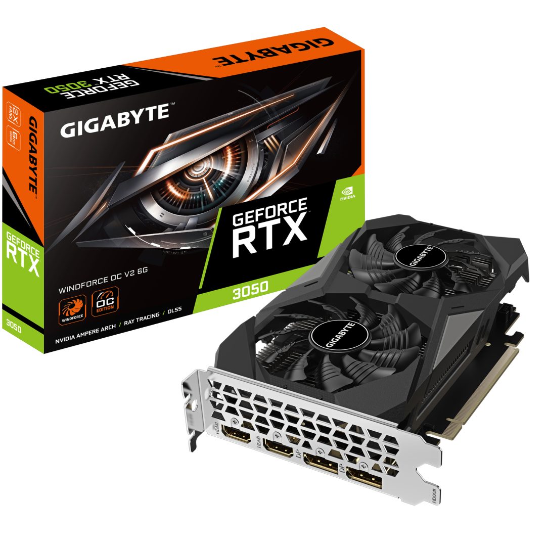 Tarjeta de video GIGABYTE RTX 3050 WINDFORCE OC 6Gb