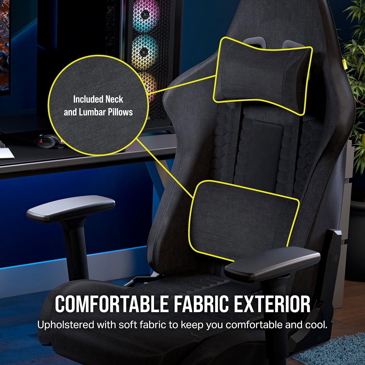 Silla Corsair TC100 Fabric Gris - imagen 6