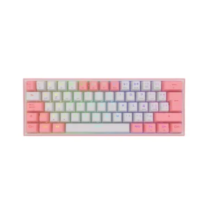 Teclado mecánico Redragon K616 Fizz Pro RGB blanco y rosa