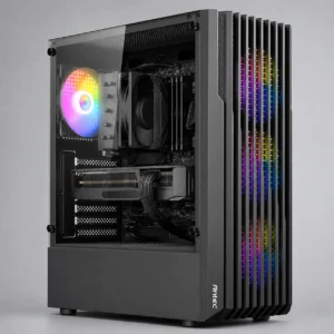 PC gamer en gabinete Antec AX22 Elite con tarjeta de video