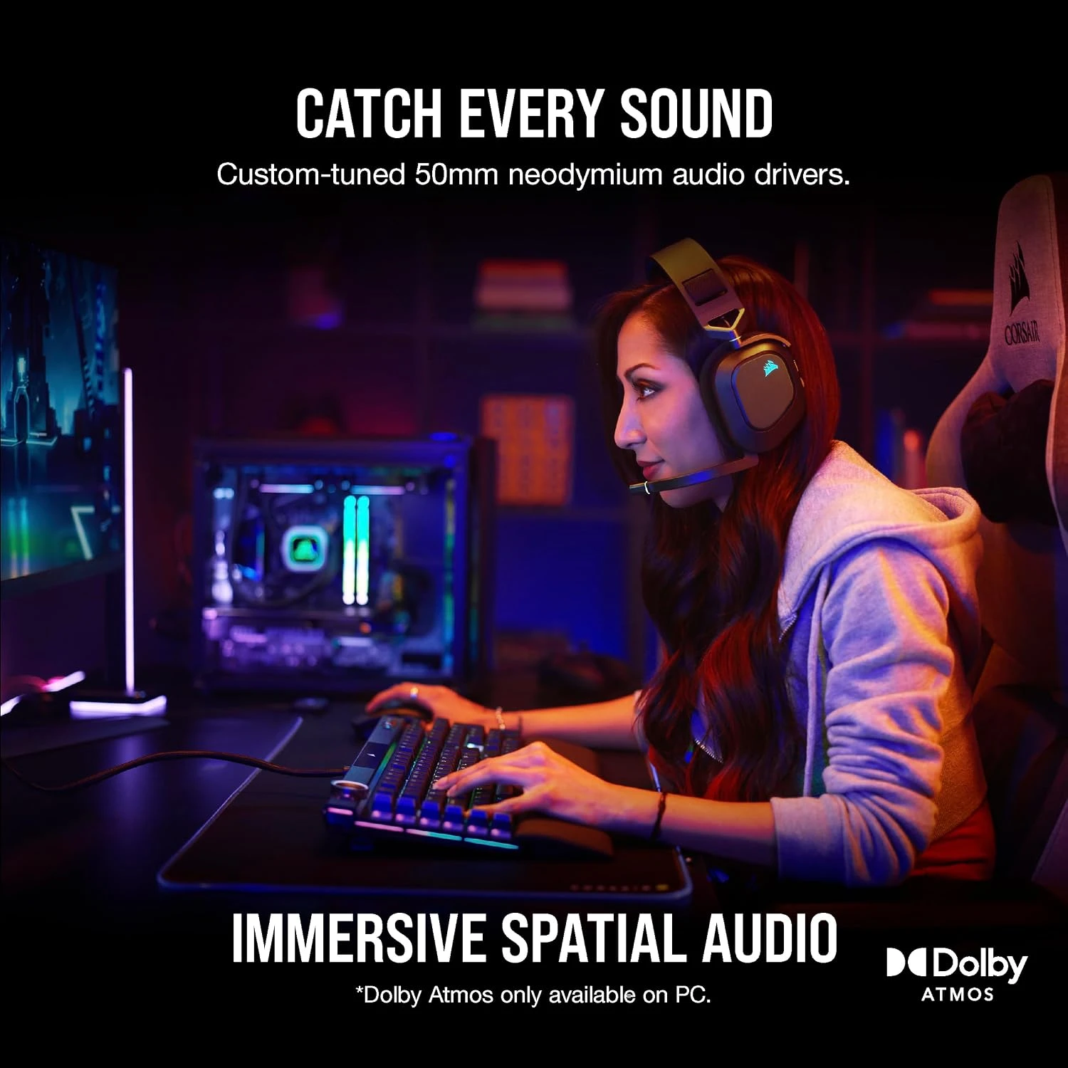 Auricular inalámbrico Corsair HS80 RGB - imagen 4