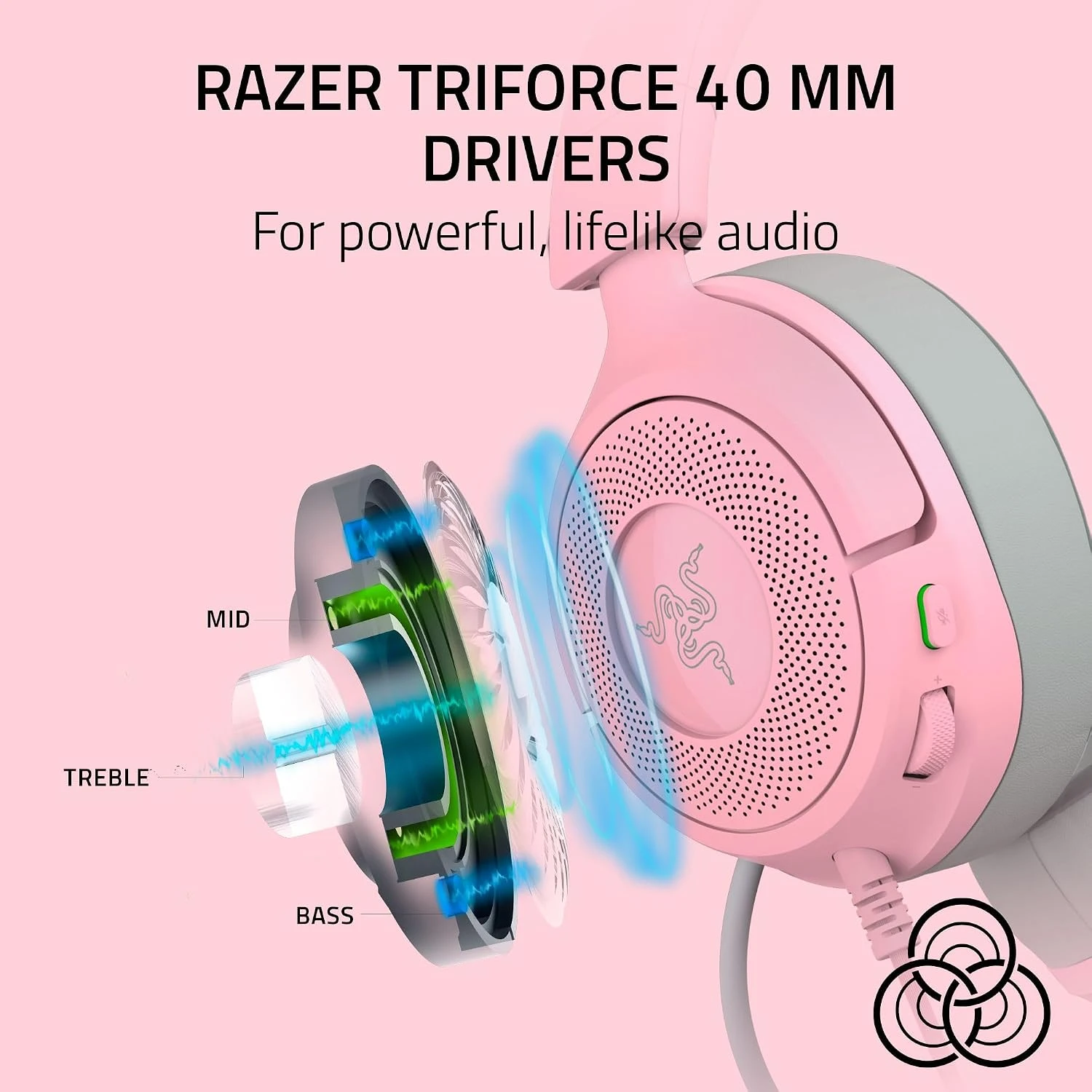 Auricular Razer Kraken Kitty V3 X rosado - imagen 5