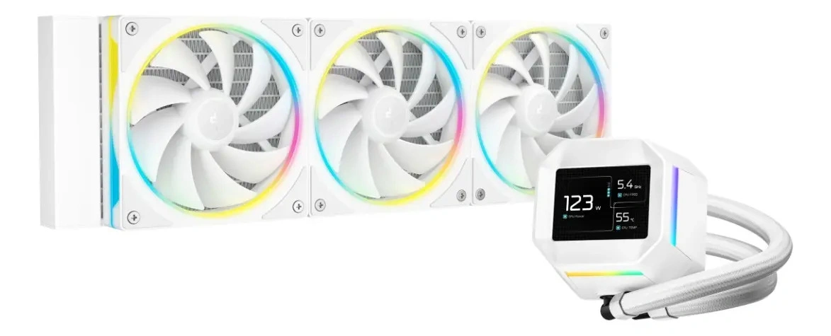 Water Cooling DeepCool LM360 360mm LCD ARGB blanco - imagen 2