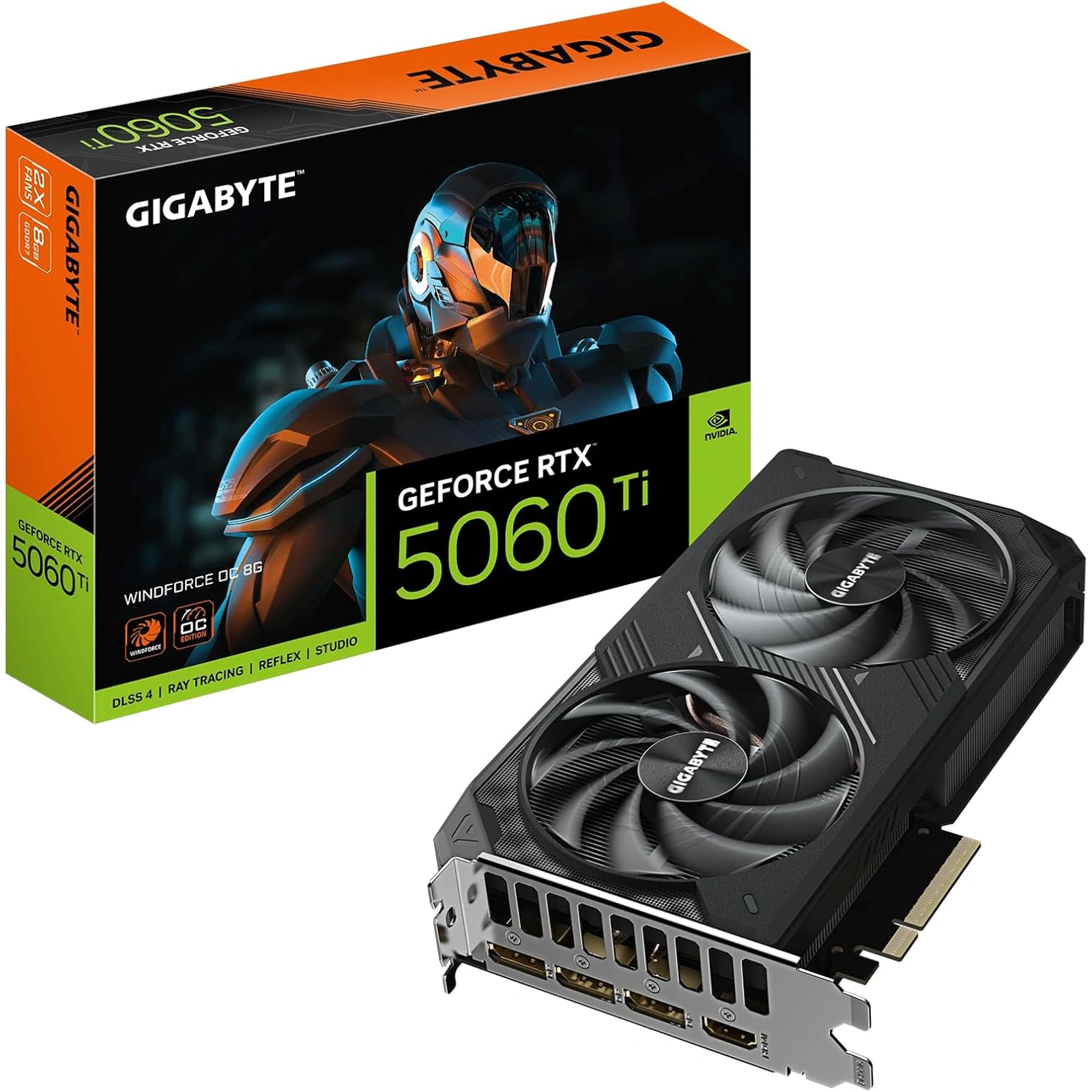 Tarjeta de Video GIGABYTE RTX 5060 Ti 8Gb WINDFORCE OC