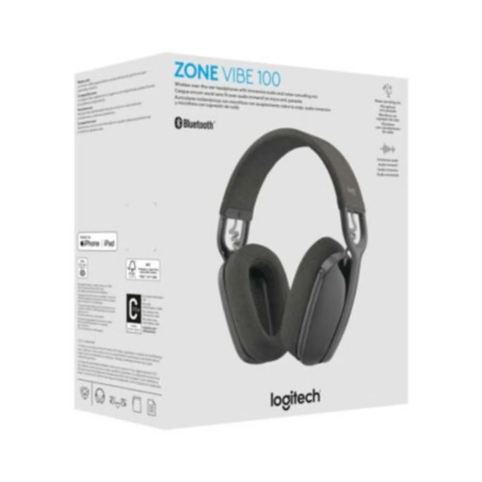 Auricular Inalambrico Logitech Zone Vibe 100 Bluetooth grafito