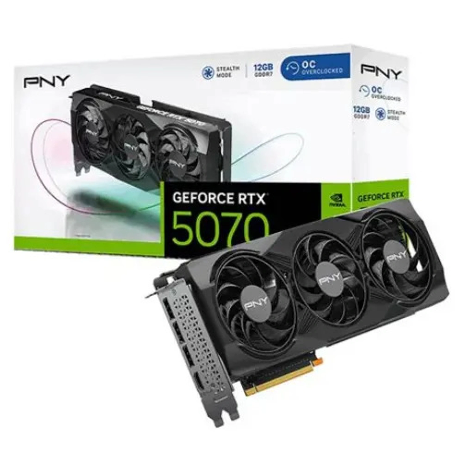 Tarjeta de video PNY RTX 5070 12GB OC Triple Fan