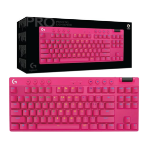 Teclado mecánico inalámbrico Logitech G Pro X TKL Lightspeed RGB magenta