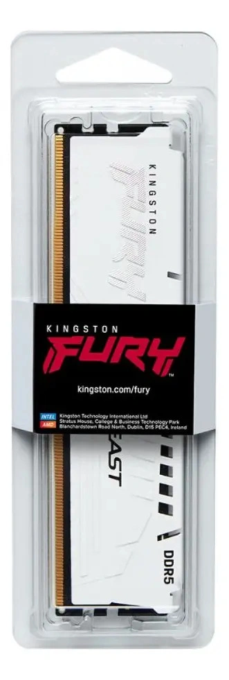Memoria DDR5 Kingston Fury Beast 16Gb 6400MHz CL32 DIMM Blanca - imagen 3