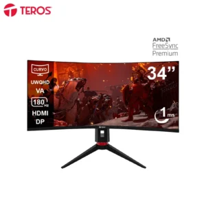 Monitor Teros TE-3412G 34" UWQHD 180Hz VA 1ms curvo