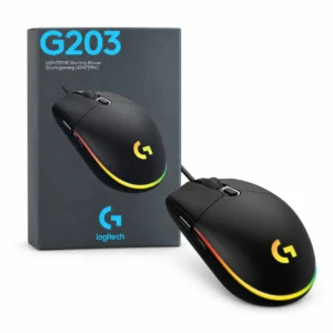 Mouse Logitech G203 Lightsync RGB negro con su caja