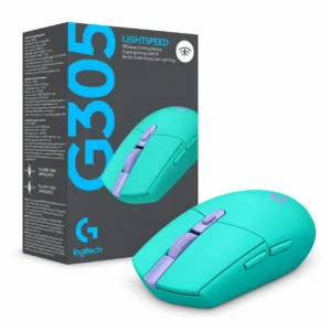 Mouse inalambrico LOGITECH G305 mint con su caja