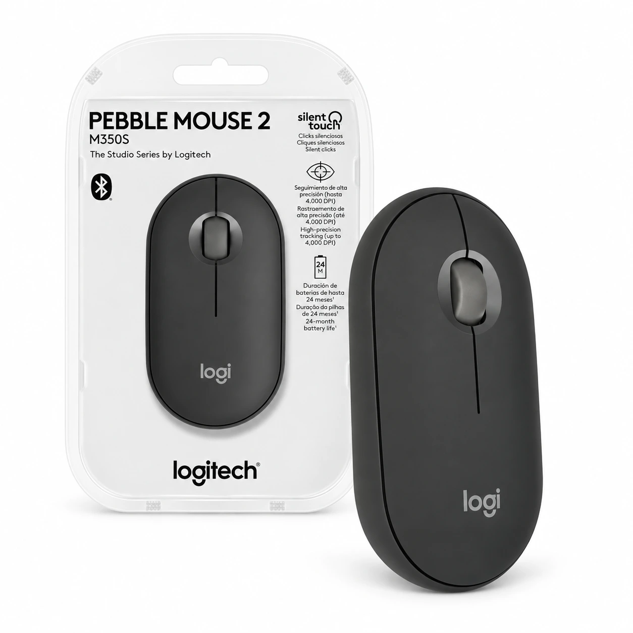 LOGITECH 910-007049 MOUSE M350S PEBBLE 2 GRAPHITE INAL+BT con su caja
