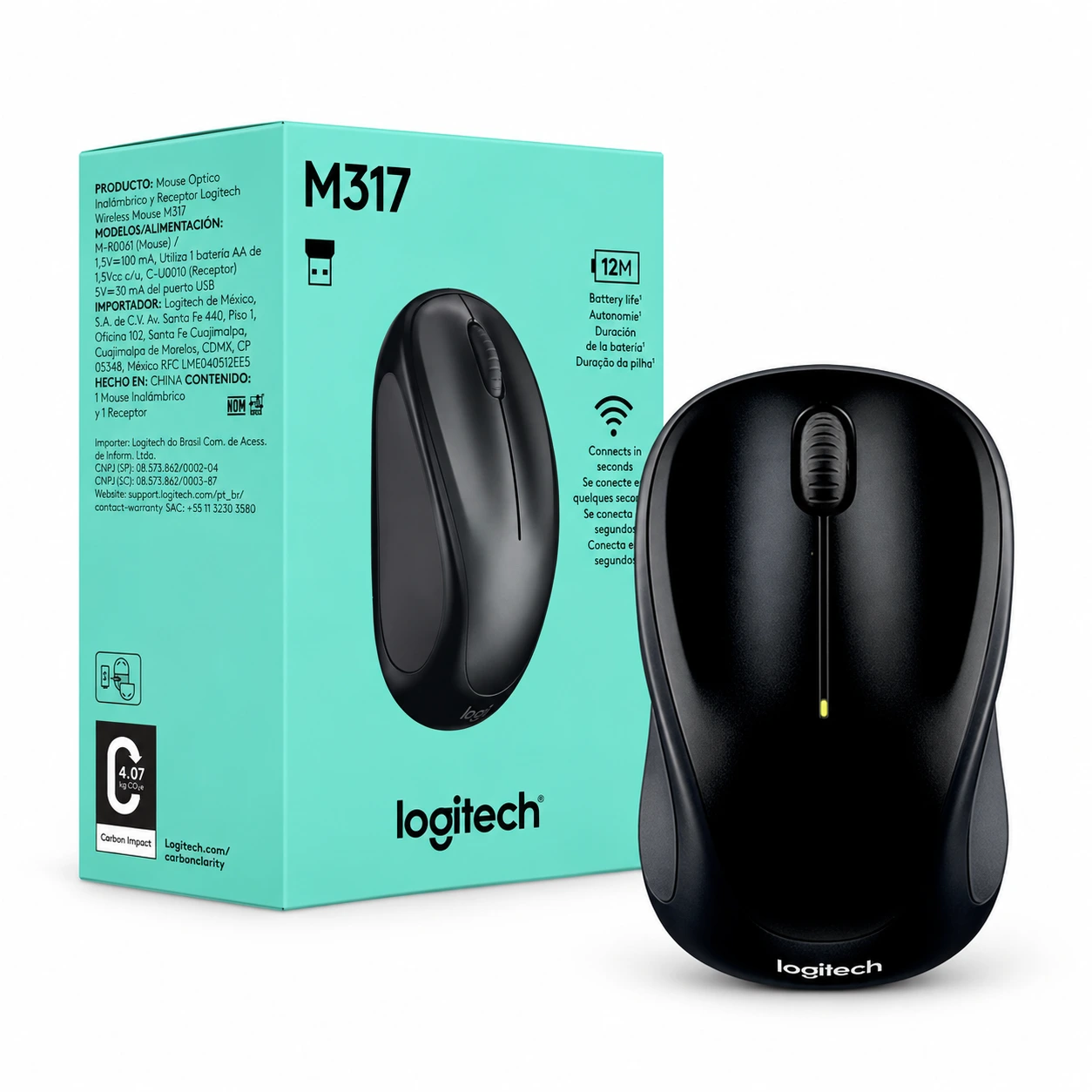 LOGITECH 910-003808/3416 MOUSE M317 BLACK INALAMBRICO con su caja