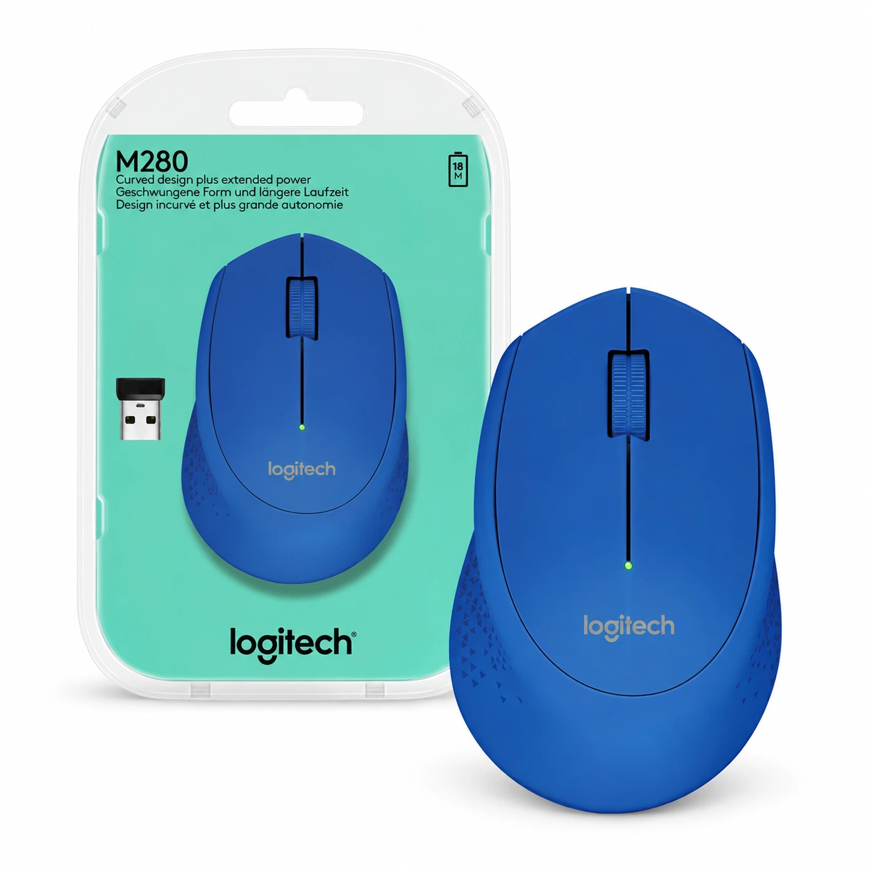 LOGITECH 910-004361 MOUSE M280 BLUE INALAMBRICO con su caja