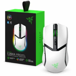 Mouse inalámbrico Razer Cobra Pro blanco con su caja