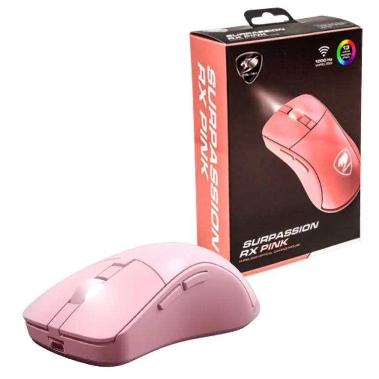 Mouse Cougar Surpassion Rx Wireless Pink con su caja