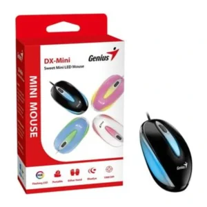 Mouse Genius DX-mini LED negro RGB con su empaque