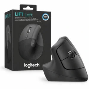 Mouse inalámbrico Logitech Lift Vertical ergonómico para zurdos grafito con su empaque