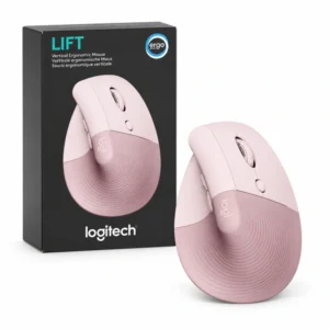 Mouse inalámbrico Logitech Lift Vertical ergonómico rosa con su empaque