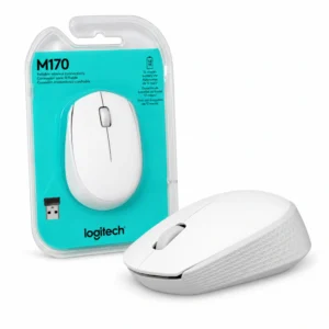 Mouse inalámbrico Logitech M170 blanco con su empaque