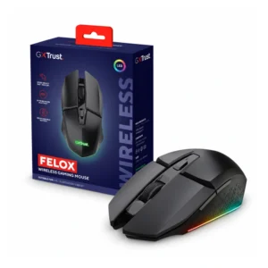 Mouse inalámbrico Trust GXT 110 Felox RGB con su empaque
