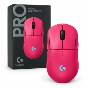Mouse inalámbrico Logitech G Pro 2 Lightspeed magenta con su empaque