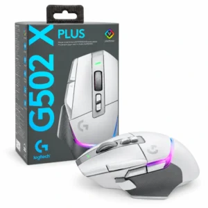 Mouse inalámbrico Logitech G502 X Plus Lightspeed blanco con su empaque