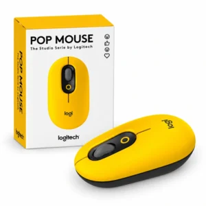 Mouse inalámbrico Logitech POP amarillo con su empaque