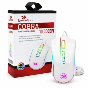 Mouse Redragon M711 Cobra RGB blanco con su empaque