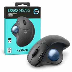 Mouse trackball inalámbrico Logitech Ergo M575S grafito con su empaque