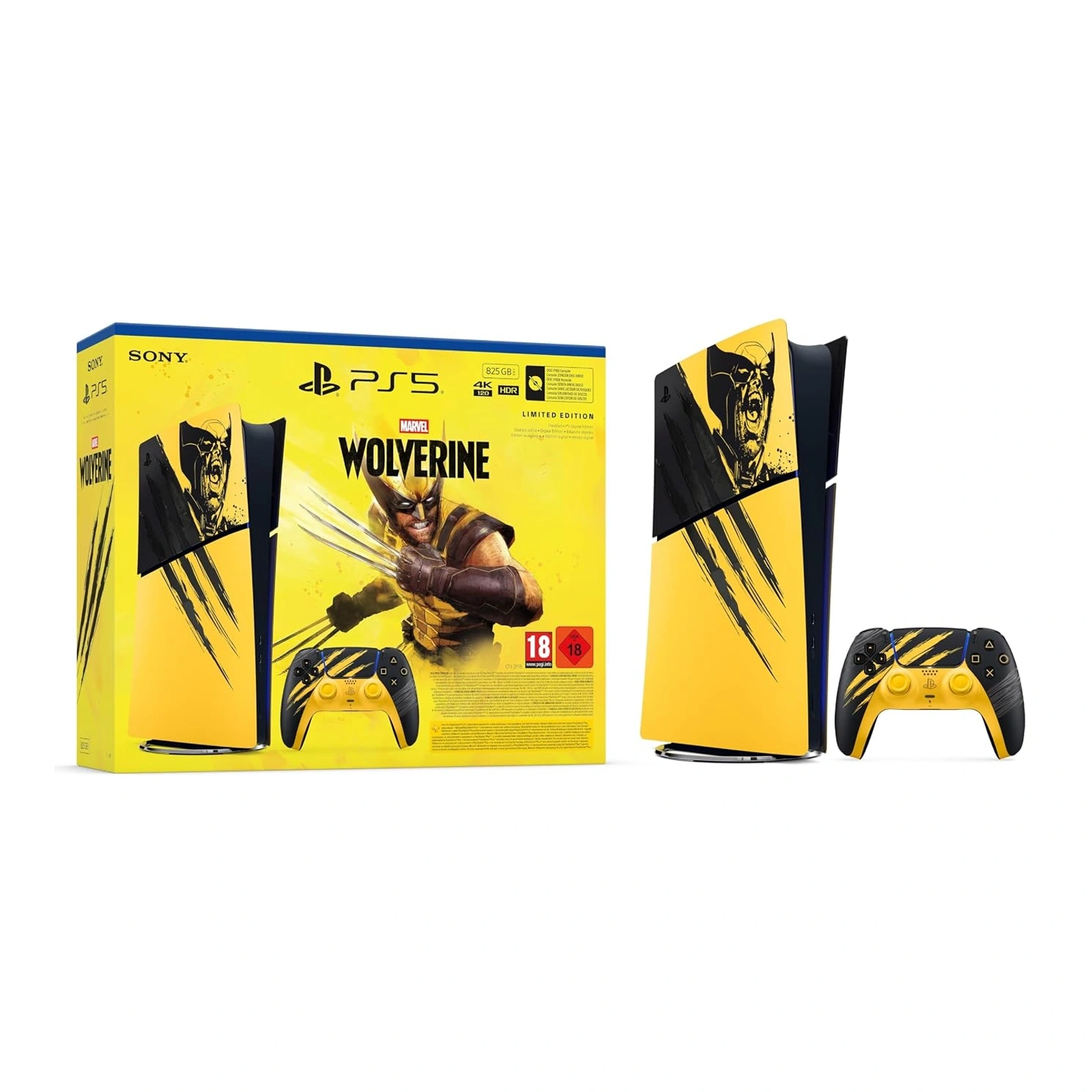 Imagen de Consola Sony PS5 Slim Digital 825GB Marvel’s Wolverine – Edición Limitada Battle Yellow