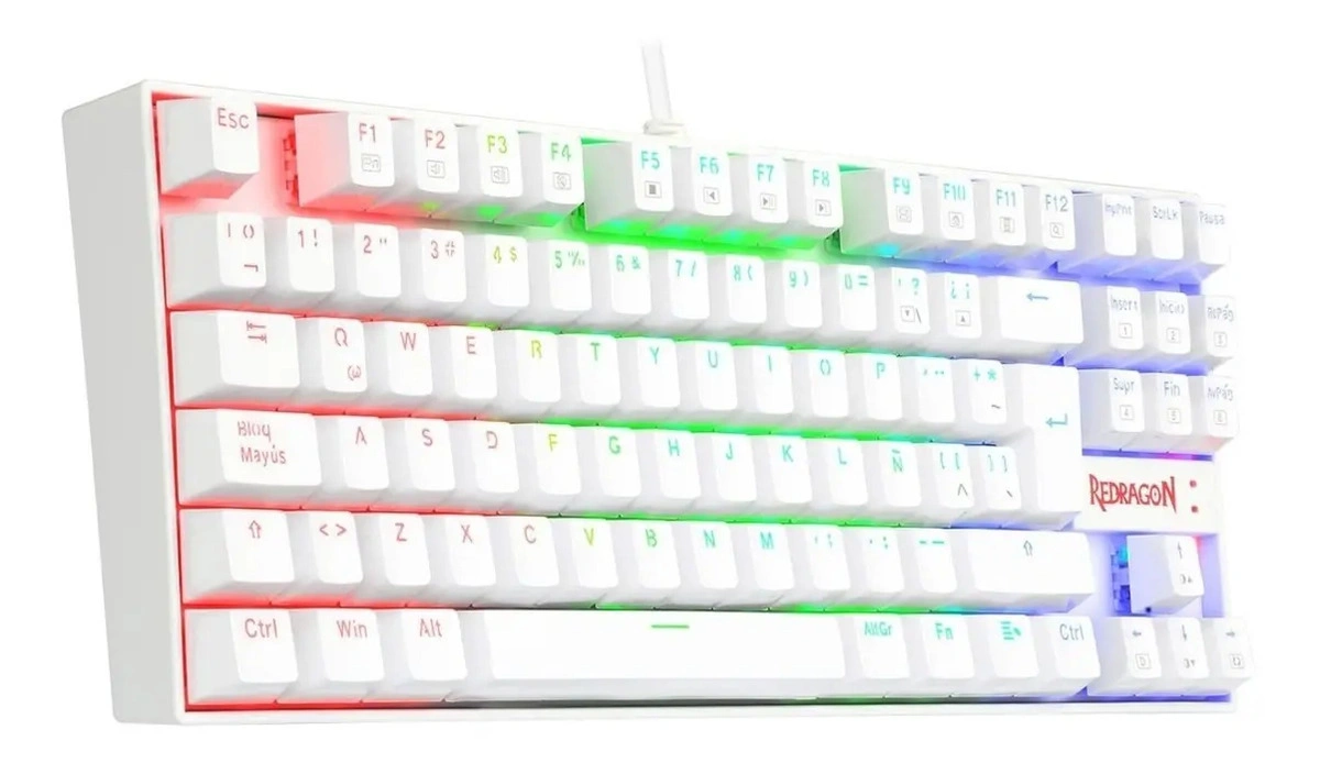 Teclado Mecanico Redragon K552 Kumara RGB Red Switch blanco - imagen 3
