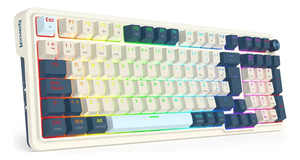 Teclado Mecanico Redragon K686 Eisa Pro RGB blanco/azul - imagen 2