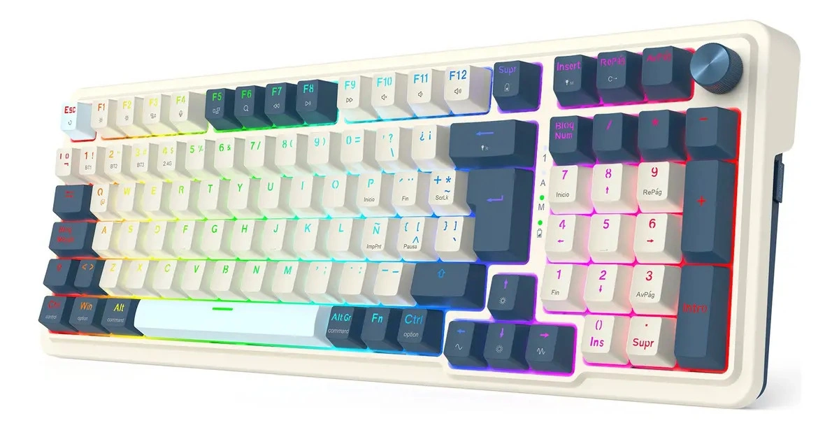 Teclado Mecanico Redragon K686 Eisa Pro RGB blanco/azul - imagen 3