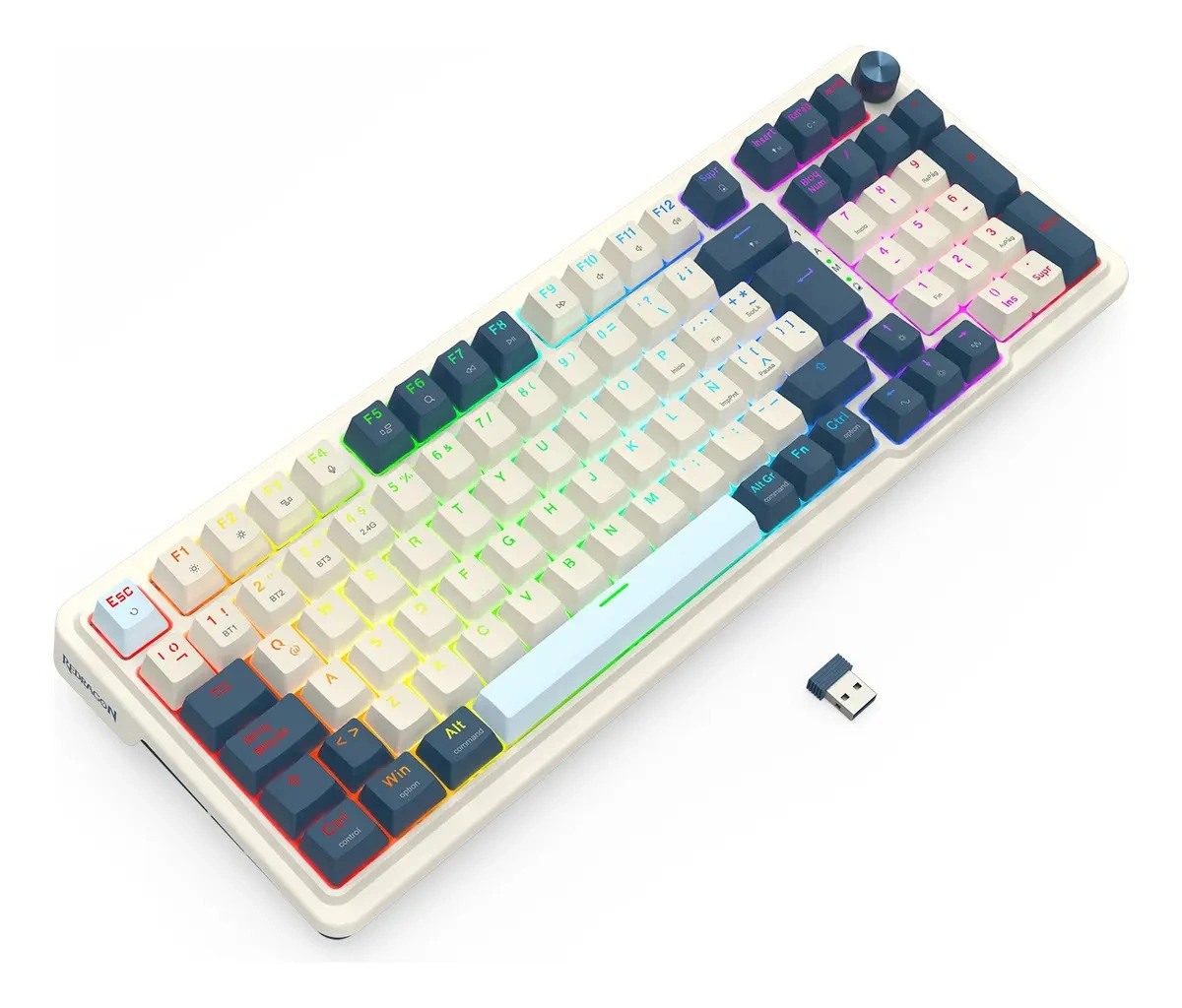 Teclado Mecanico Redragon K686 Eisa Pro RGB blanco/azul - imagen 4