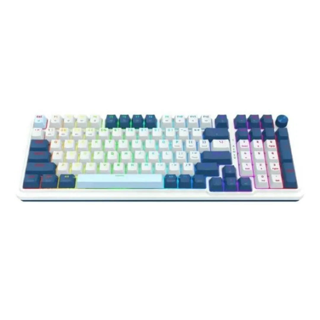 Teclado Mecanico Redragon K686 Eisa Pro RGB blanco/azul