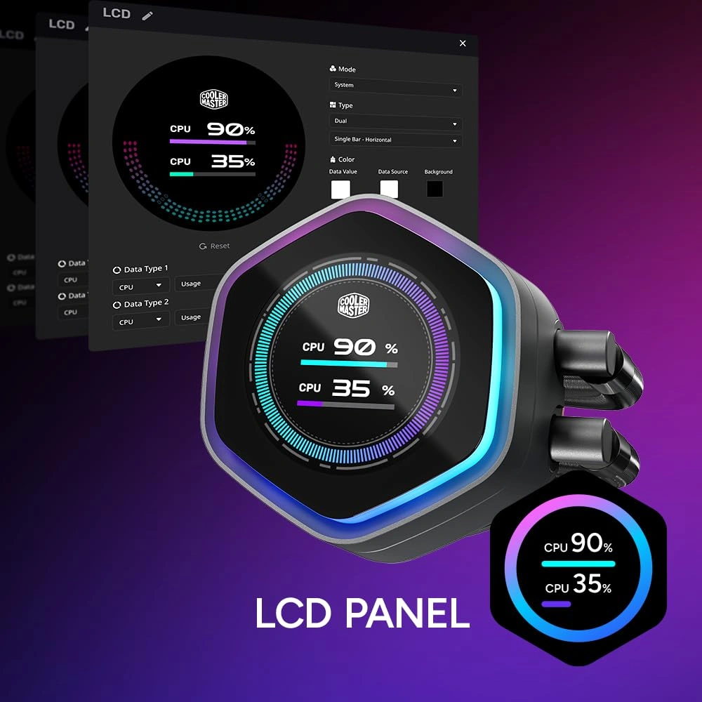Water Cooling Cooler Master MasterLiquid 240 Atmos II LCD 240mm ARGB - imagen 4