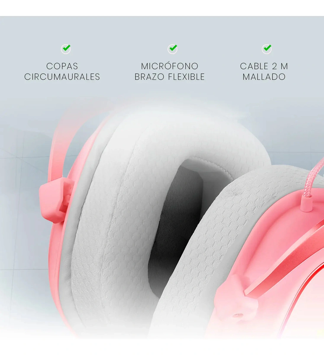 Auricular Redragon H510 Zeus X RGB rosa - imagen 4