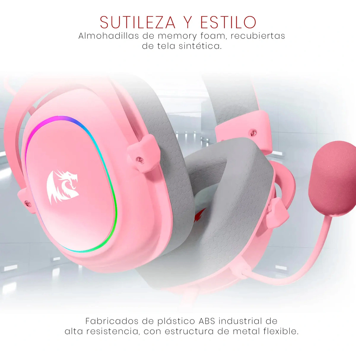Auricular Redragon H510 Zeus X RGB rosa - imagen 5