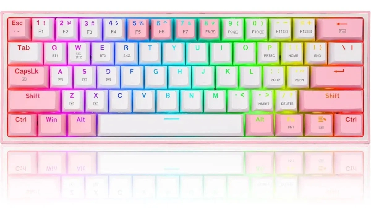 Teclado Mecanico Redragon K616 Fizz Pro RGB blanco/rosa - imagen 2