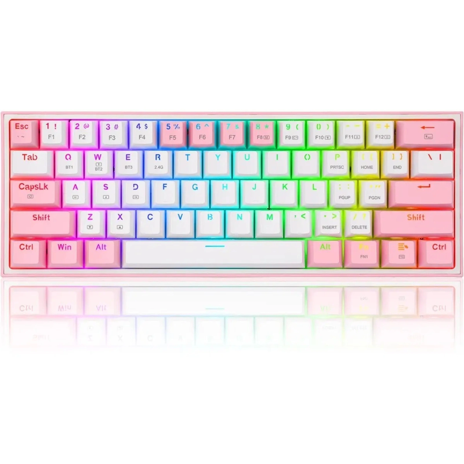 Teclado Mecanico Redragon K616 Fizz Pro RGB blanco/rosa