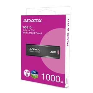 Disco externo SSD ADATA SC610 1Tb USB 3.2 negro/rojo